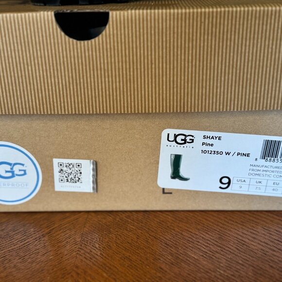 Women's UGG Shaye Pine Green Rain Boots Size 9 - Picture 6 of 7